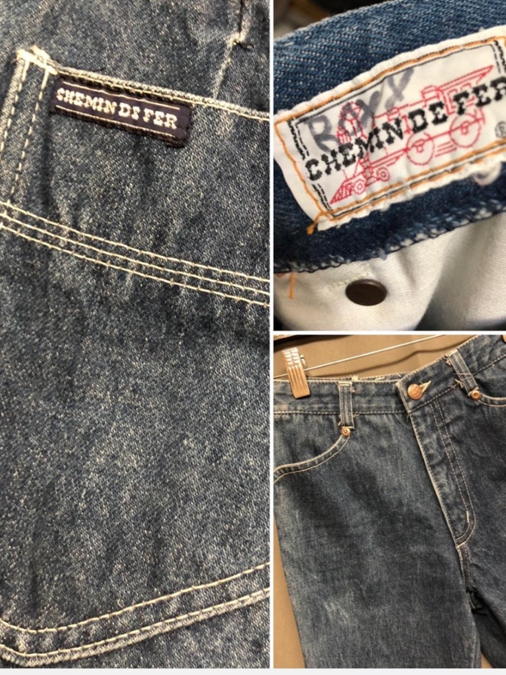 Rare Vintage Chermin de fer jeans 70s denim hippie Jeans